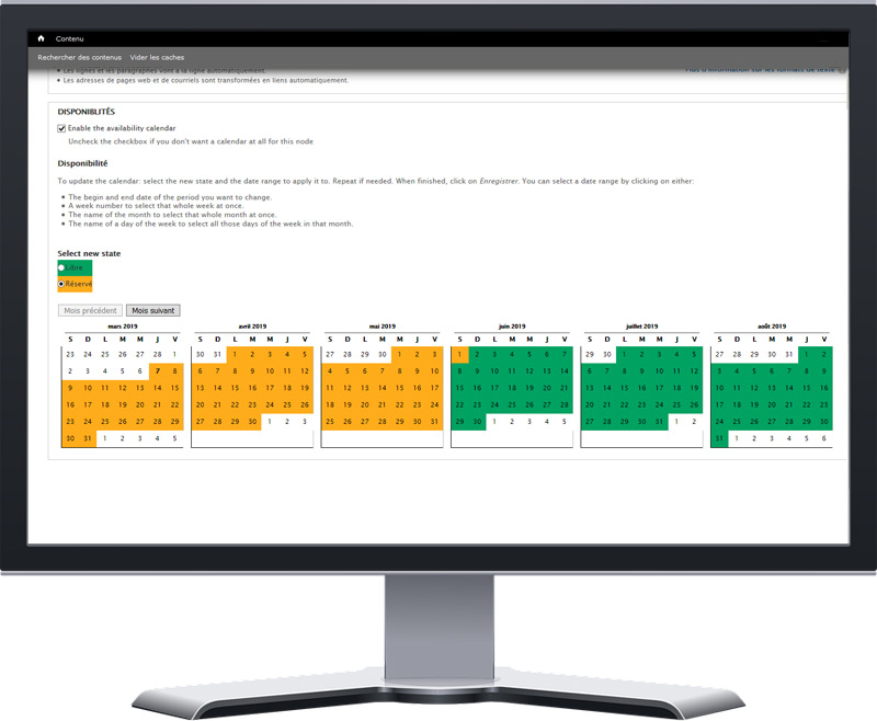 ecran gestion des locations